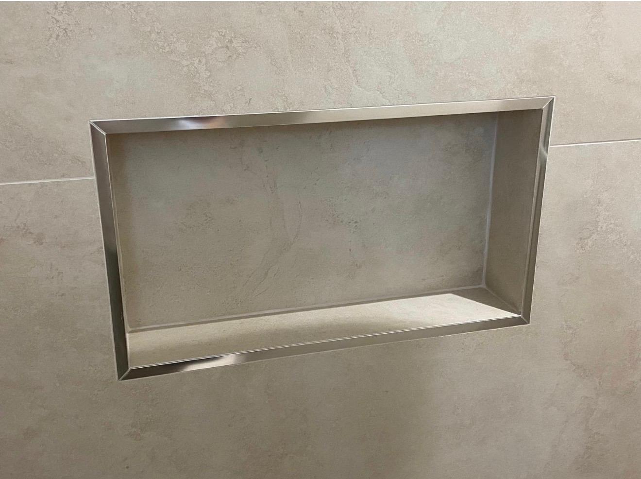 Douche italienne sous pente — grand format effet travertin — photo 2